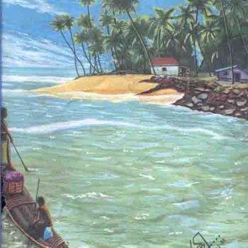 Digital Arts titled "FISHING[Original wa…" by Mr T Silappathikaram, Original Artwork, Oil