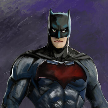 Digital Arts titled "omaggio a batman" by Silvia Baldi, Original Artwork, Digital Painting