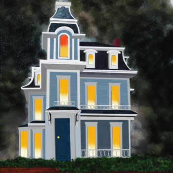 Digital Arts titled "gothic house" by Silvia Baldi, Original Artwork, Digital Painting