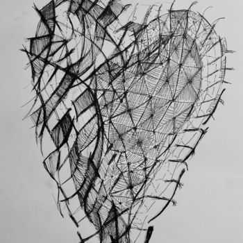 Drawing titled "Sans Valentin" by Silvia Ruiz-Poveda, Original Artwork, Ink