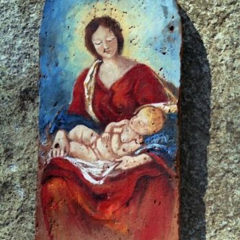 Artigianato intitolato "madonna con bambino" da Silvia Benfenati, Opera d'arte originale