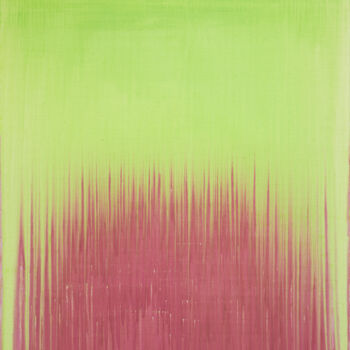 绘画 标题为“Lime Arc Over Pink…” 由Simon Findlay, 原创艺术品, 丙烯