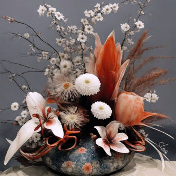Digital Arts με τίτλο "japans flower" από Simon Levin, Αυθεντικά έργα τέχνης, Ψηφιακή ζωγραφική
