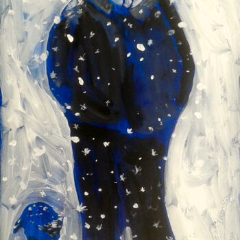 Pintura titulada "snow walk" por Simon Taylor, Obra de arte original