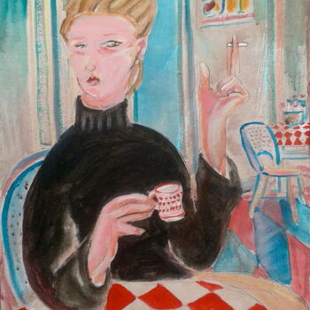 Painting titled "cafe 2" by Simon Taylor, Original Artwork