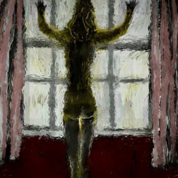 Arte digitale intitolato "woman at window" da Simon Taylor, Opera d'arte originale, Pittura digitale