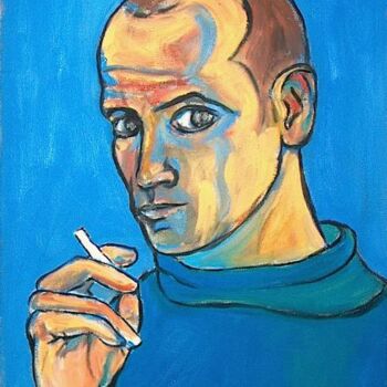 Painting titled "self portrait 6" by Simon Taylor, Original Artwork