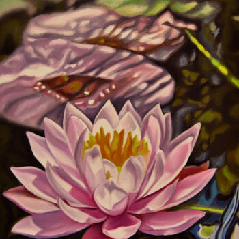 Malerei mit dem Titel "Water Lilies" von Simona Tsvetkova, Original-Kunstwerk, Öl Auf Keilrahmen aus Holz montiert