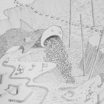 Dibujo titulada "Boundy" por Simpson, Obra de arte original, Lápiz Montado en Cartulina