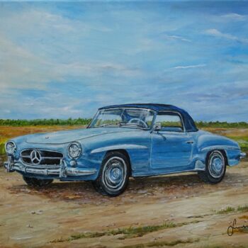 Painting titled "1957 Mercedes-Benz…" by Sinisa Saratlic, Original Artwork, Acrylic
