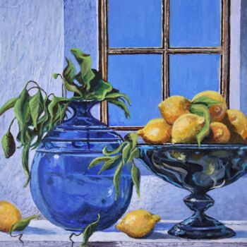 Painting titled "Lemons" by Sinisa Saratlic, Original Artwork, Acrylic