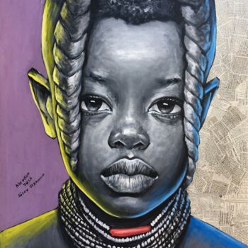 Painting titled "Southern boy" by Sisay Teshome, Original Artwork, Acrylic