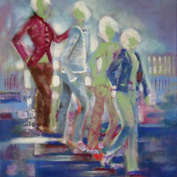 Malerei mit dem Titel "les copines" von Sisca Couleurs, Original-Kunstwerk, Acryl