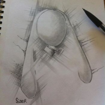 Drawing titled "perso-m-15" by Sizer - Galerie Officielle, Original Artwork, Pencil