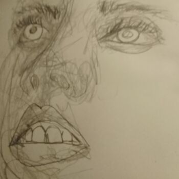 Drawing titled "Bemused" by Skylor Timeless, Original Artwork, Pencil