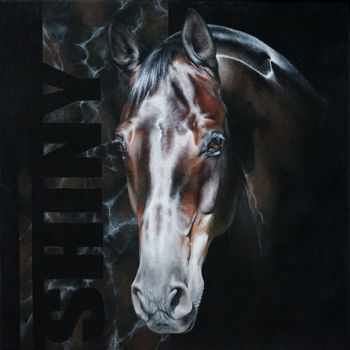 Pintura titulada "Horse head painting…" por Skyzune Art, Obra de arte original, Acrílico Montado en Bastidor de camilla de m…