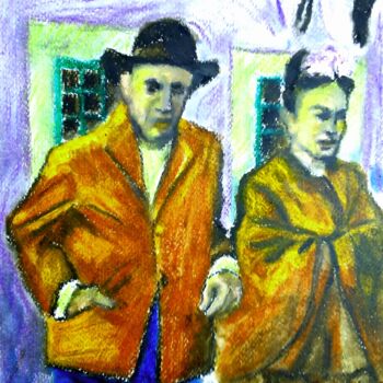 Pintura titulada "K. Frida et P. Pablo" por Slobodan Spasojevic (Spaki), Obra de arte original, Pastel