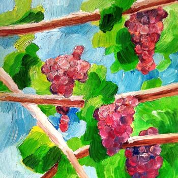 "Vignes et grapes de…" başlıklı Tablo Slobodan Spasojevic (Spaki) tarafından, Orijinal sanat, Petrol