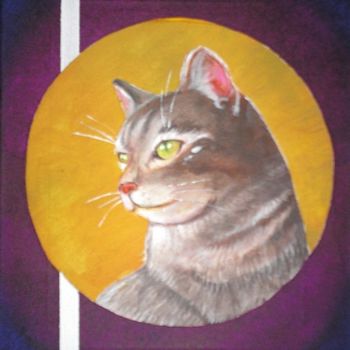Картина под названием "le chat 1" - Smconcept, Подлинное произведение искусства, Масло