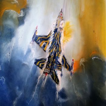 Painting titled "Out of the blue..." by Benny Smet, Original Artwork, Watercolor