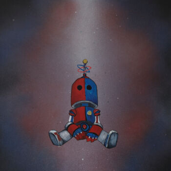「Le robot」というタイトルの絵画 Smockingartによって, オリジナルのアートワーク, アクリル