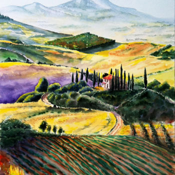 Pintura titulada "Toscane" por Snop, Obra de arte original, Acuarela
