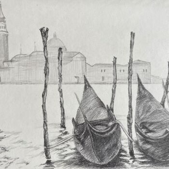 Tekening getiteld "Venice" door Sofiia Kulichkova (Sonjakul), Origineel Kunstwerk, Potlood