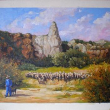 Картина под названием "Barranco rio Verde" - Jose Angel Sogorb Albertus, Подлинное произведение искусства