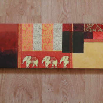 Peinture intitulée "Elephants" par Soguer, Œuvre d'art originale, Autre