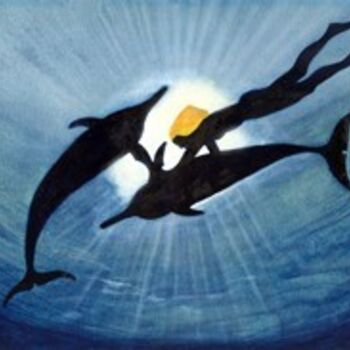 Peinture intitulée "dauphins..." par Remy Soitout, Œuvre d'art originale