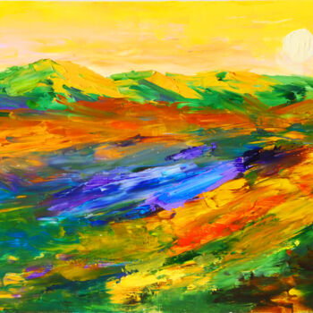 Painting titled "July Morning at Mou…" by Sol, Original Artwork, Oil
