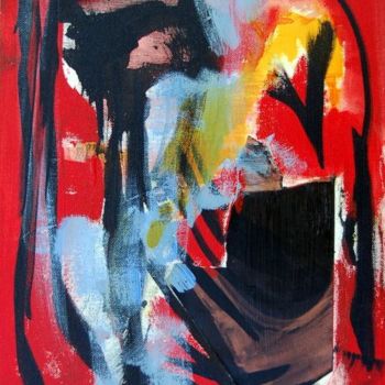 Painting titled "composicion en rojo…" by Soledad Fernandez, Original Artwork