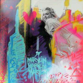 Pintura titulada "Marylin Monroe graf…" por Solice, Obra de arte original, Pintura al aerosol