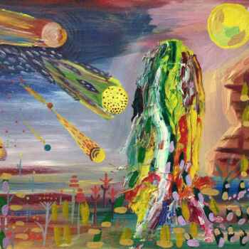 Malarstwo zatytułowany „Day comet” autorstwa Solomon Tair Sharif, Oryginalna praca, Olej