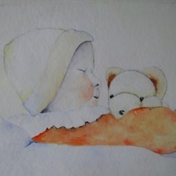 Peinture intitulée "sleeping baby" par Solveig Van Wijngaarden, Œuvre d'art originale