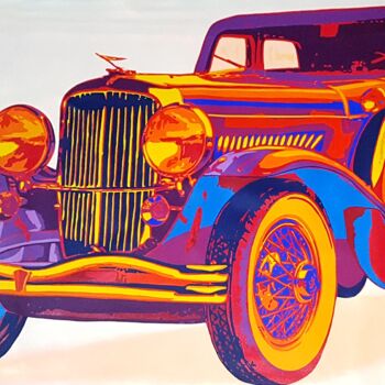Malarstwo zatytułowany „Classic Cars - Duse…” autorstwa Sonaly Gandhi, Oryginalna praca, Akryl