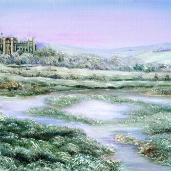 Painting titled "Arundel Castle at f…" by Sonia Finch, Original Artwork, Oil Mounted on Wood Stretcher frame
