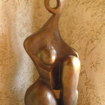 「CUBIST'ELLE Terre c…」というタイトルの彫刻 Sonia Mandelによって, オリジナルのアートワーク, テラコッタ