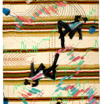 Arte textil titulada "Business taking care" por Sonja Salomäki, Obra de arte original, Bordado