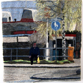 Textile Art titled "a Summer Man in Myl…" by Sonja Salomäki, Original Artwork, Textile fiber