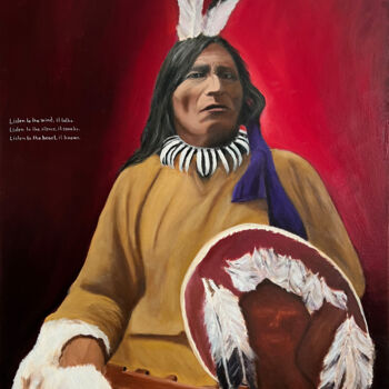 Malerei mit dem Titel "Fool Bull. Sioux Me…" von Sonny Andersson, Original-Kunstwerk, Öl