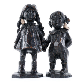 Sculpture titled "Les 2 soeurs" by Sophie Barut, Original Artwork, Bronze