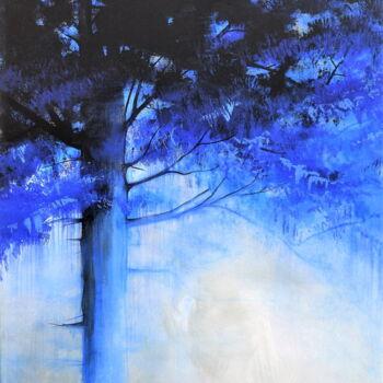 Картина под названием ""Terriblement Bleu"" - Sophie Duplain, Подлинное произведение искусства, Акрил Установлен на Деревянн…
