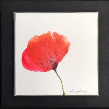 Pintura intitulada ""Trio Poppies"" por Sophie Duplain, Obras de arte originais, Acrílico Montado em Armação em madeira