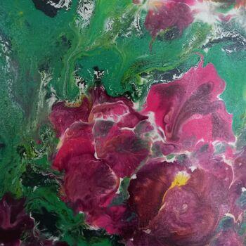 Painting titled "Fleurs sauvages" by Sophie Leron Alcaïna, Original Artwork, Acrylic Mounted on Wood Stretcher frame