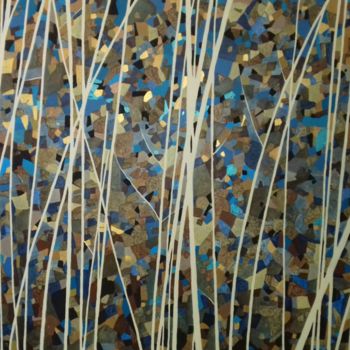 Painting titled "Bambous d'automne" by Sophie Cantou, Original Artwork, Acrylic