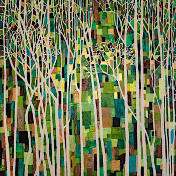 Peinture intitulée "Sous-bois 2" par Sophie Cantou, Œuvre d'art originale, Acrylique Monté sur Châssis en bois