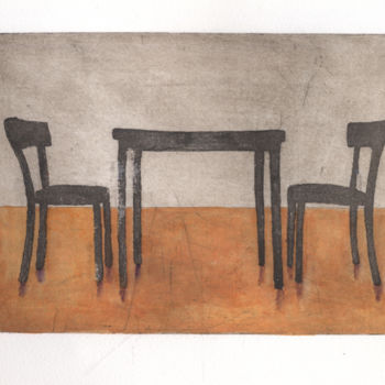 Printmaking titled "Table and Chairs" by Sophie Cordery, Original Artwork