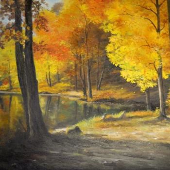 Peinture intitulée "Autumn Silence" par Sorinapostolescu, Œuvre d'art originale