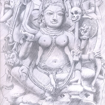 「Goddess」というタイトルの描画 Sourish Nath ______________によって, オリジナルのアートワーク, 鉛筆